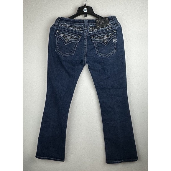 Miss Me Women's 29 Easy Boot Dark Wash Blue Denim Jeans Rhinestone JE5639E2L - Picture 1 of 11